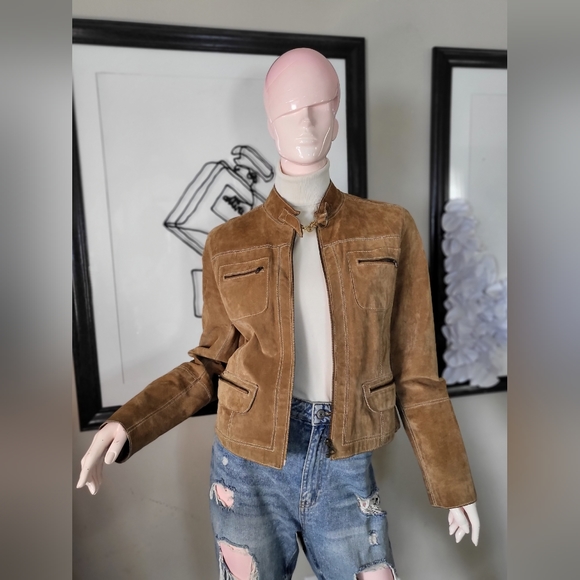 DKNYC Jackets & Blazers - Vintage DKNY 2000 Y2k suede brown tan jacket